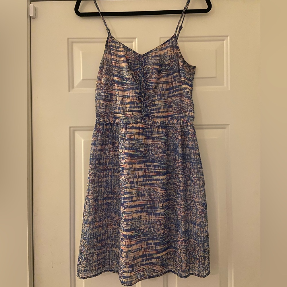 Madewell Blue and Pink Printed Mini Dress